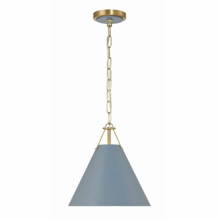 CRYSTORAMA Xavier 1 Light Vibrant Gold + Blue Mini Pendant XAV-B8301-VG-BL